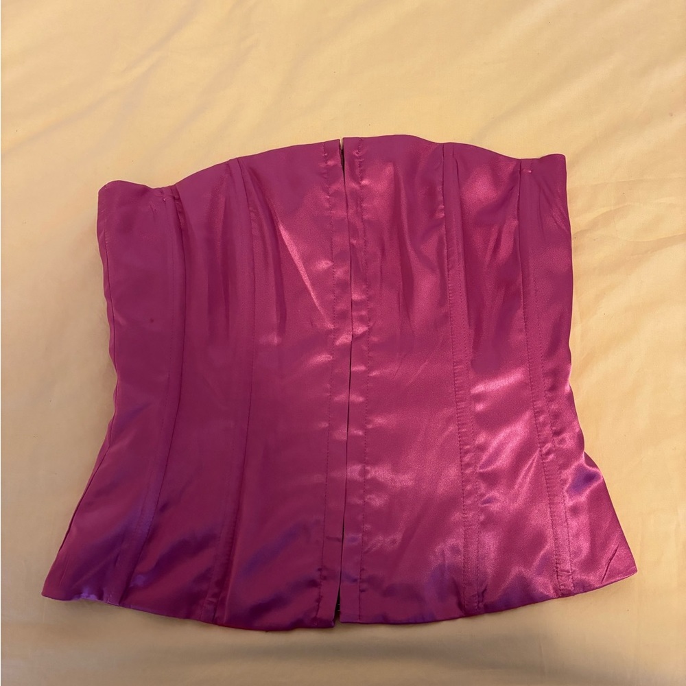 Princess Polly Corset Strapless Top - Metallic Pink